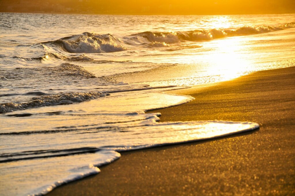 waves crashing on Baja, California shore