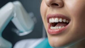 dental patient with straight teeth